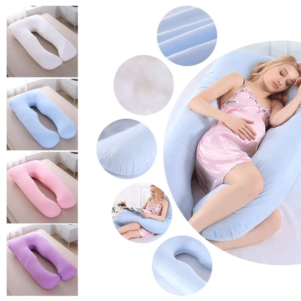 80 X 160CM European Large U-shaped Maternal Cushion Cover Multi-functional Side Sleeping Cotton Pillowcase