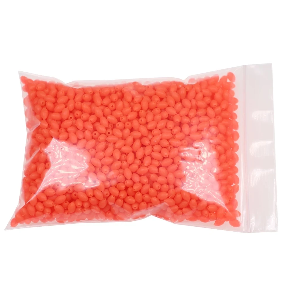 100PCS Oval Weiche Gummi Leuchtende Angeln Perlen Glow Sinking Perlen Für Drillinge Angeln Rigs Grün Rot Angeln Köder angelgerät – Detail 6
