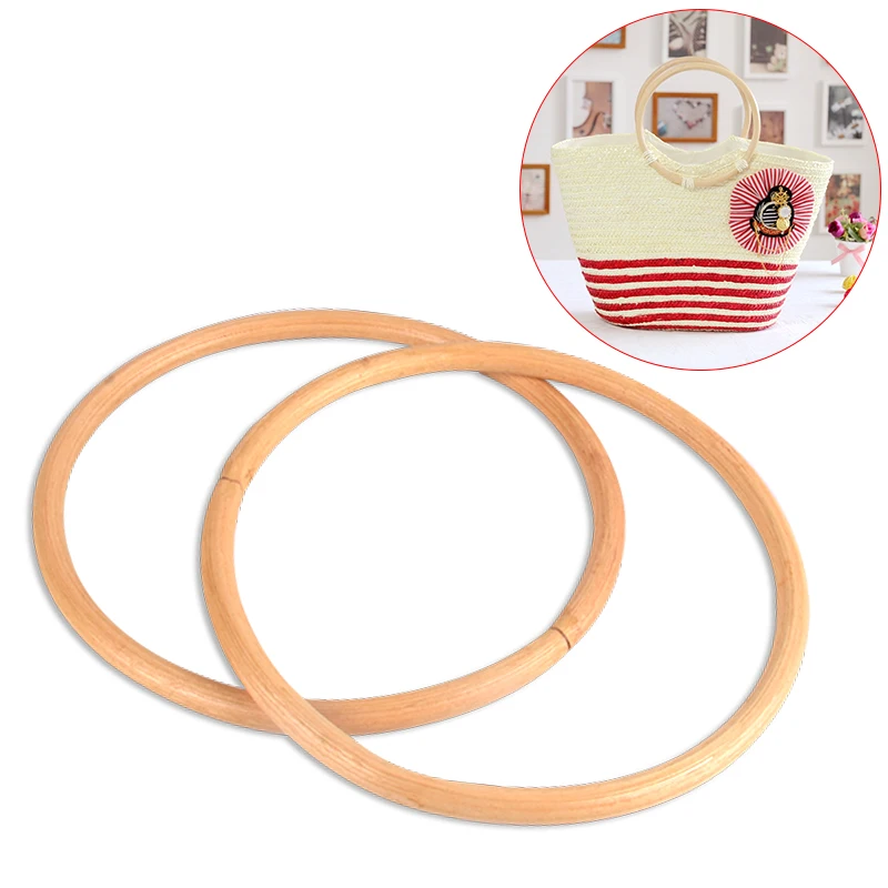 Handbag Bamboo Rattan Handle, Round shape 15cm Inner Diameter,Purse Circle Handle