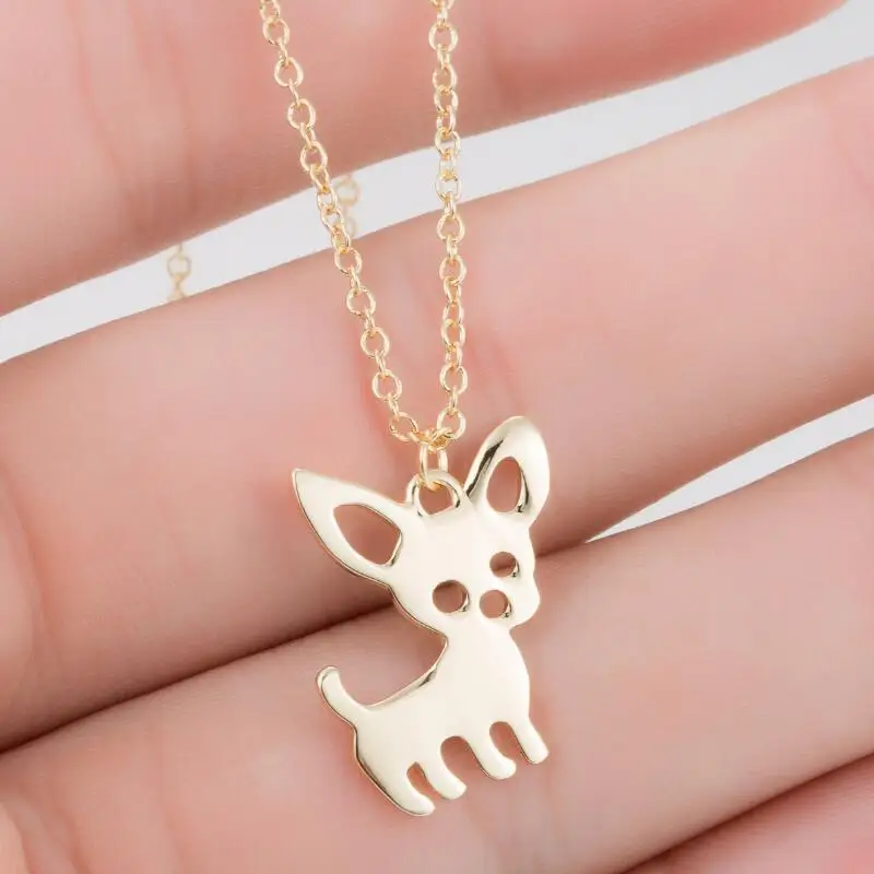 Cute Origami Cat Necklaces for Women Hollow Penguin Chihuahua Hedgehog Elephant Necklace Bee Choker Animal Girls Punk Jewelry