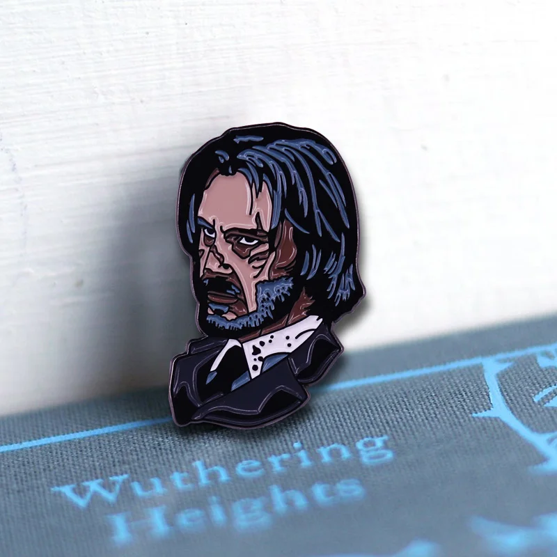 Keanu Reeves Enamel Pin The Legend Himself, Baba Yaga Pistol John Wick Brooch fight crime movie Killer badge