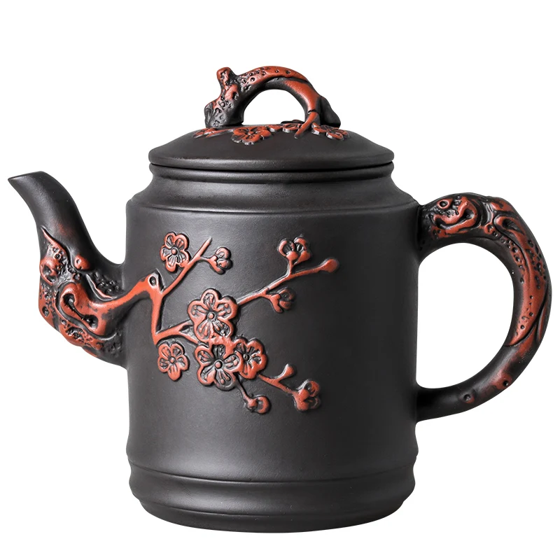 Yixing-Zisha Pot Stainless Steel Strainer Teapot, Large Capacity, Flower Tea, Single Pot, Tea Cup, Kettle Set, Home, 550ml