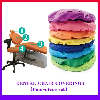 Dental chair fabric cover 4pcs/set PU leather/health cloth unit dental chair seat cover case protector dentist equipment