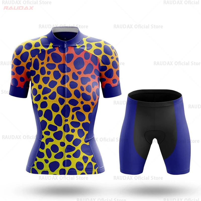 Leopard Cycling Jersey Set for Women, Anti-UV Mountain Bike Clothes, Female Cycling Set, Quick Dry, MTB Bicycle Clothing, Summer