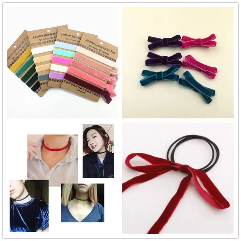 10Yards 10mm Stretchy Velvet Elastic Ribbon Wholesale 23 Colors Velour Tape Webbing for Girls Ponytail Holder Hair Tie Bracelet