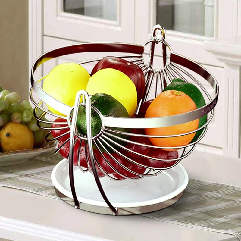 Stainless Steel Fruit Basket ,European Creative Cradle Fruit Bowl Racks ,Living Room Modern Minimalist Fruit Basket