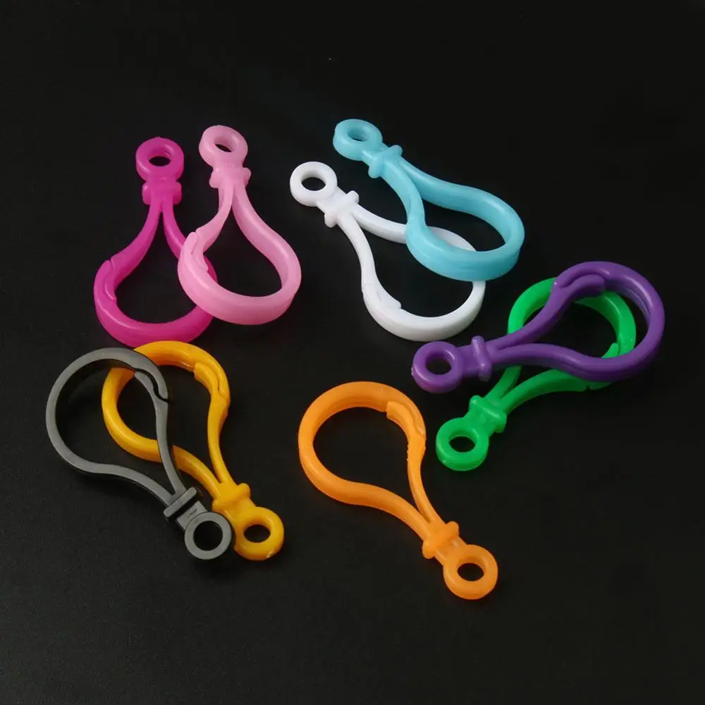 50/100pcs Colorful Plastic Lamp Shape Buckle Snap Hook Lobster Clasp for Handmade Jewelry Making Needlework Keychain Wholesale