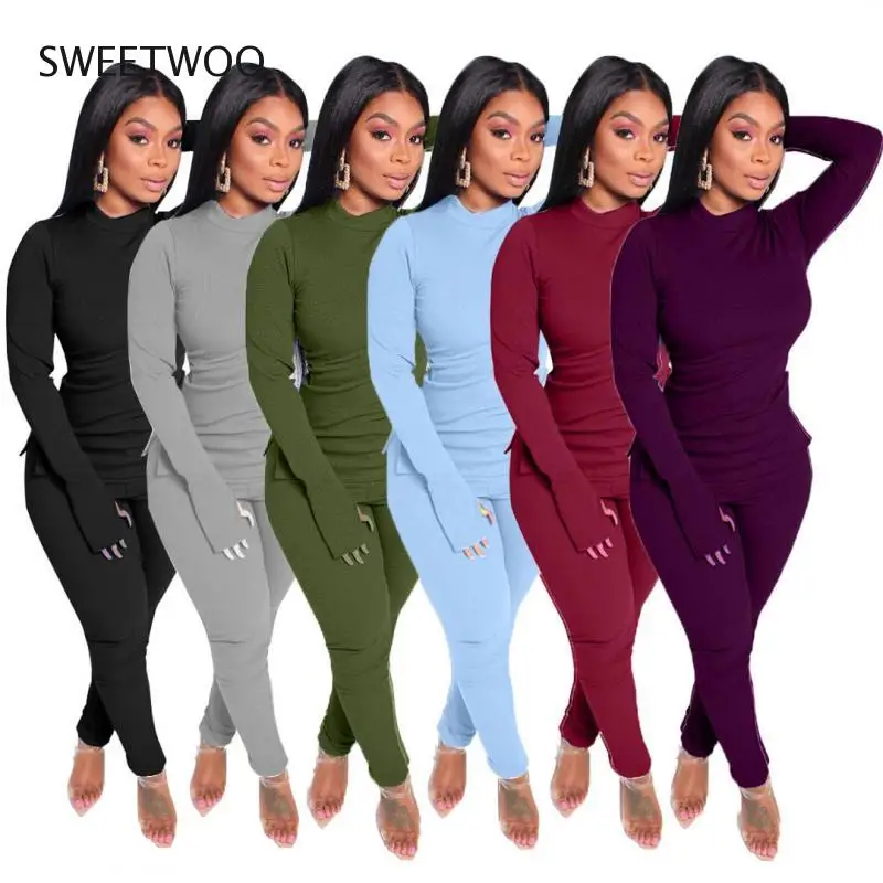 

Women's sportswear suit solid color casual fashion track suit sports jogging clothing new suit 2-piece set