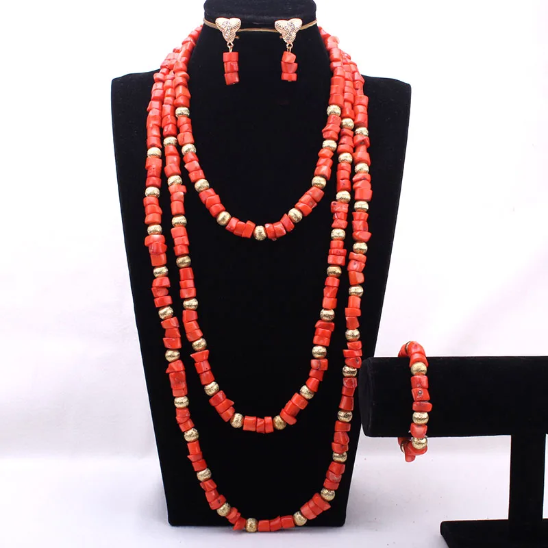 Dudo 6-15mm Coral Beads For Weddings Nigerian Bridal Jewelries 2021 For Women Traditional Wedding