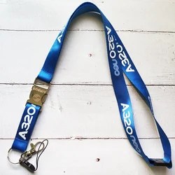 1 PC Blau A320 Neo Lanyards Neck Strap für Phone Strap Lanyard für Schlüssel ID Karte Gym Phone Straps USB abzeichen Halter Airbus A320