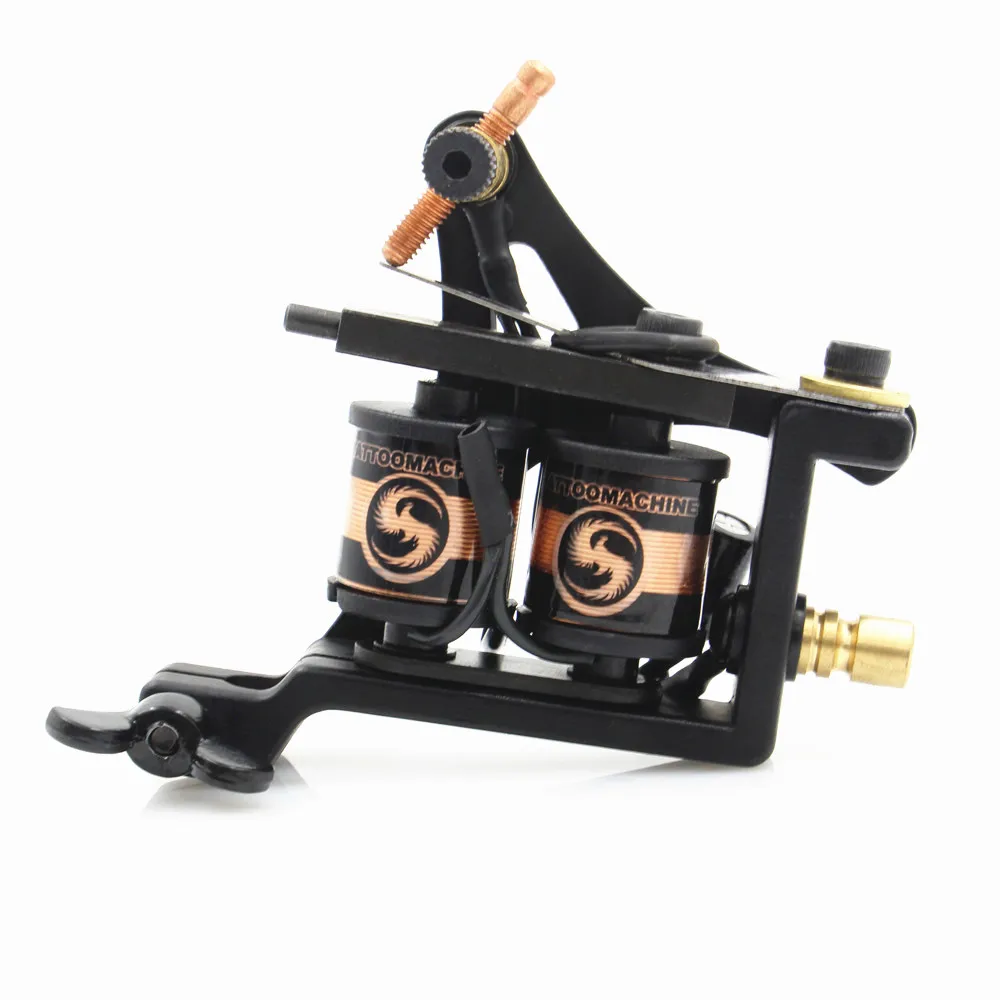 Coil Tattoo Machine 10 Wraps Coil Cast Iron Dual-coiled Tattoo Gun Tattoo Frame For Liner Shader Tattoo Supplies