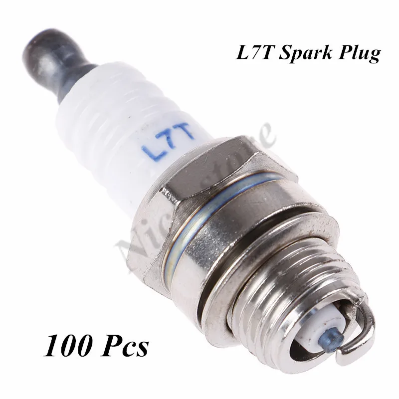 

100 Pcs L7T Spark Plug Gasoline Saw Accessories Garden Machinery Accessories Two-Stroke Chain Saw Lawn Mower for Gasoline Engine