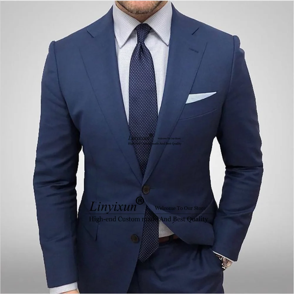 

Fashion Mens Suits Slim Fit Professional Business Male Blazer Formal Wedding Groom Tuxedos 2 Piece Jacket Pants Costume Homme