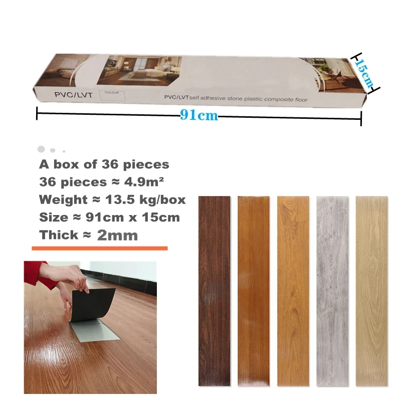 Baldosas autoadhesivas de PVC para sala de estar y dormitorio, pegatinas de pared 3D de imitación de grano de madera, 36 piezas, impermeables,