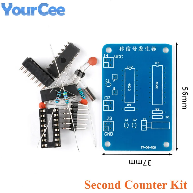 Second Counter Kit Second Signal Generation Circuit PCB Board 5V CD4060 Teaching Training Kit DIY Electronic