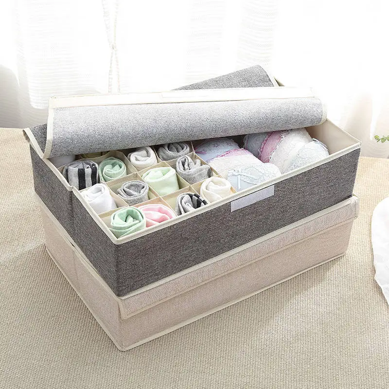 Oxford Clothes Storage Box Dust-proof Storage Bag Underwear Socks Storage Organizer With Lid Packaging Bag Pocket Box For Home