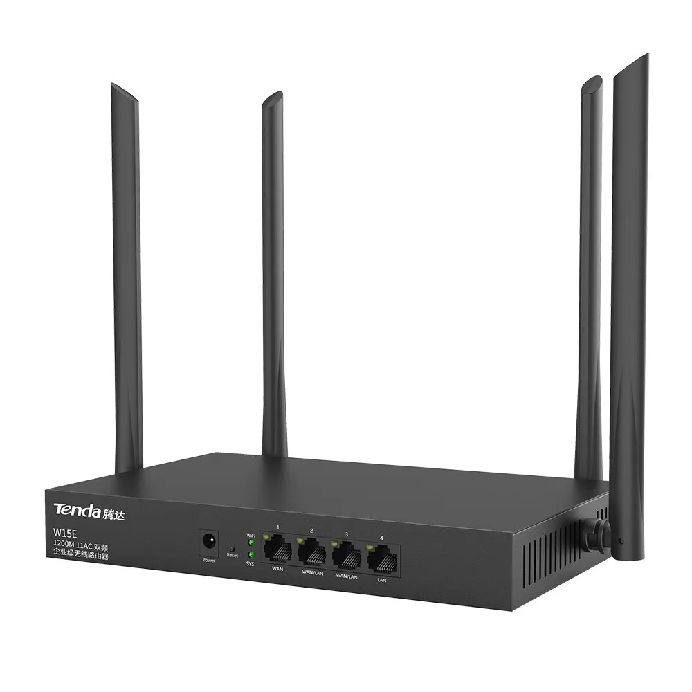 Wifi Router Tenda 5G เต็นท์ Wi-Fi Router ใหม่ W15E Enterprise Wireless WiFi Router 2.4G/5GHz Wi-Fi repeater Qualcomm สูงชิปเซ็ต