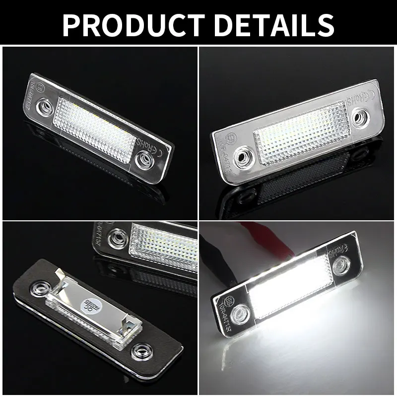 2PCS For Ford Fusion for Mondeo/MK2 for Fiesta MK5 LED Car License Plate Light White Number Plate Lamps Light SMD