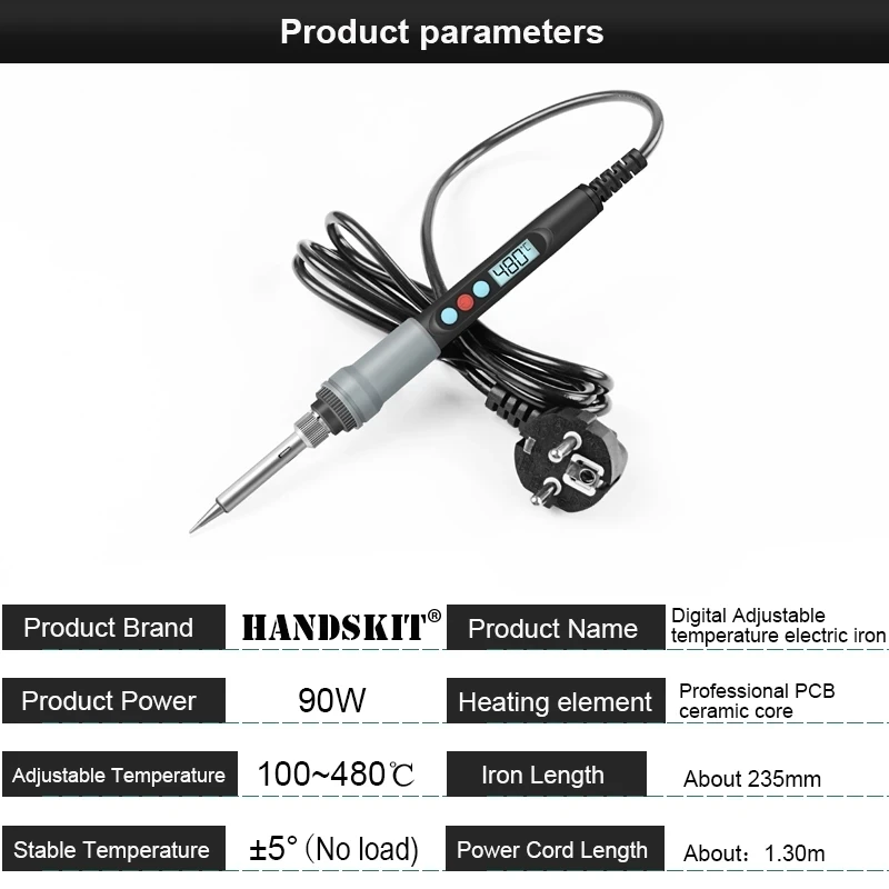 90W Electric Soldering Iron Set Digital Display Adjustable Temp Auto Sleep Solder Iron Protable Multimeter Repair Welding Tools