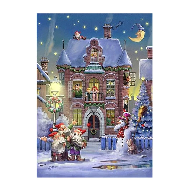 

New 5d Diamond Painting Christmas Santa Claus Embroidery Snow House Landscape Mosaic Cross Stitch Crafts Home Decoration gift