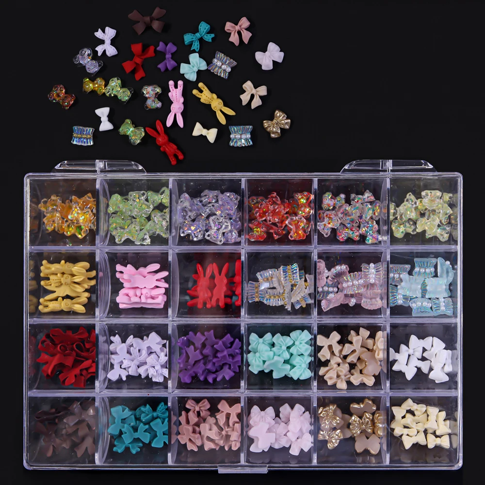 120/240pcs Big Boxes Grids Crystal Nail Charm Various Styles DIY Nail Art  Jewelry Decoration Rhinestone Manicure Wholesale