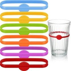 Food Grade Silicone Marks Long Strips Goblet Tag Wine Glass Markers Ring Wine Labels Glasses Drinking Tag Set For Bar Party