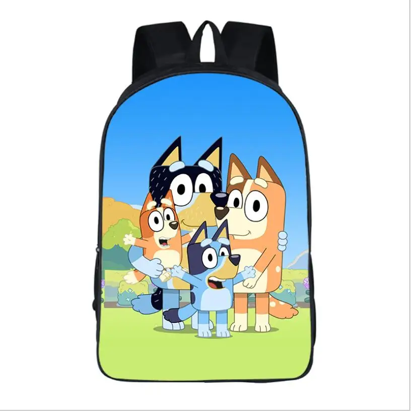 New blue cartoon schoolbag polyester large capacity double layer backpack comfortable children\'s backpack