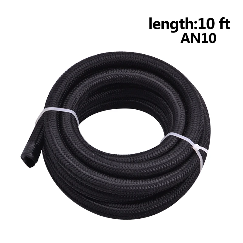 3 Meter AN10 10AN Nylon&Stainless Steel Braided Hose+AN10 Hose End Fittings Adaptor Kit Oil/Fuel/Water Hose Line