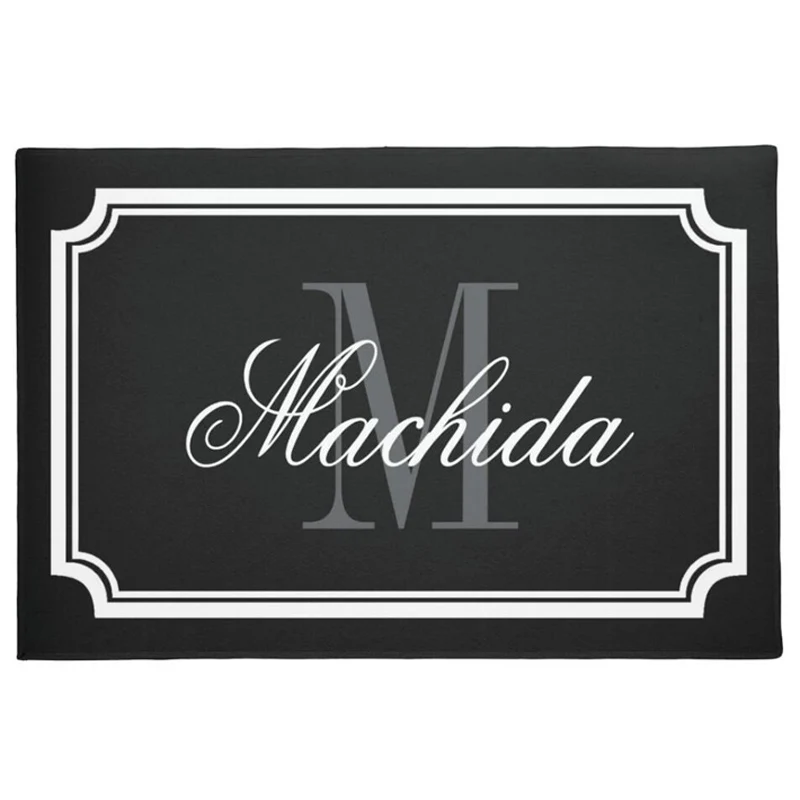 Modern Personalised Family Doormat Custom Name Monogram Elegant Welcome Door Mat Funny Classic Rubber Rug Carpet Wedding Gifts