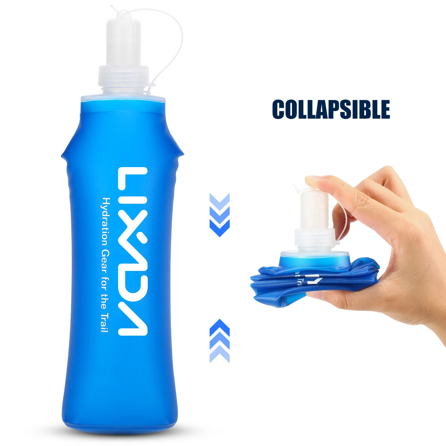 Lixada Portable Bottle Soft Flask Soft Water Bottle Portable Kettle with Filter for Camping Running Outdoor Activities 500ML