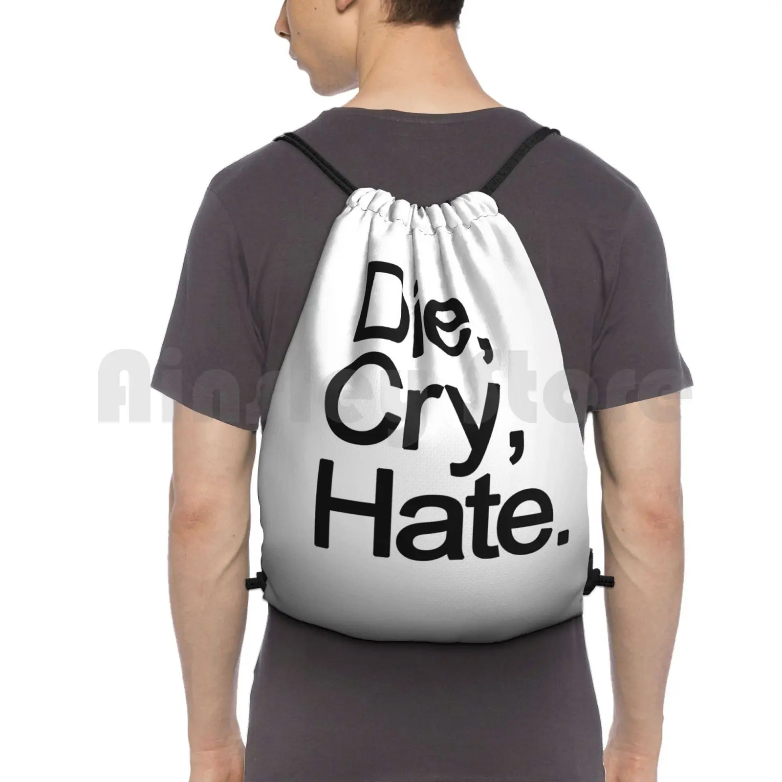 Live , Laugh , Love , Die , Cry , Hate. Backpack Drawstring Bags Gym Bag Waterproof Live Laugh Love Die Cry Hate Funny