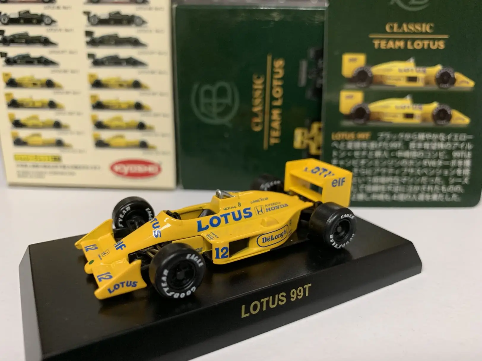 

1/64 KYOSHO Lotus 99T Elton Senna 1987 LM F1 RACING # 12, коллекция литых под давлением сплавов, модель игрушек для украшения автомобиля