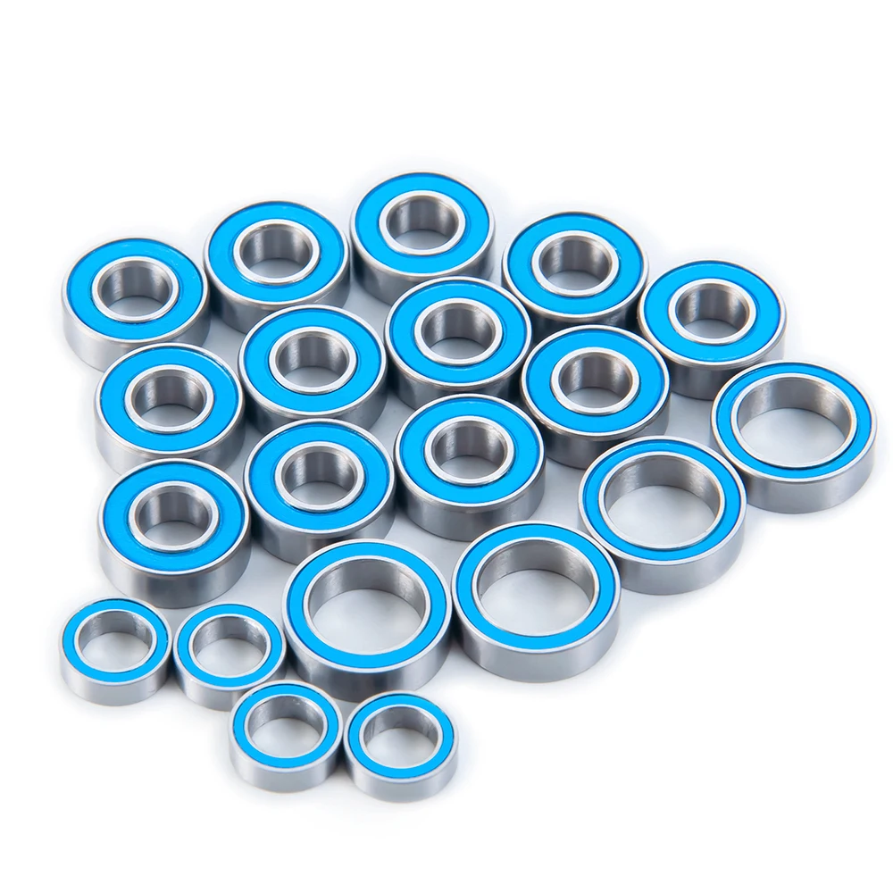 YEAHRUN 20Pcs Rubber Sealed Bearing Kit for Tamiya TT-01 TT01D TT01E TT02B TT01 Chassis 1/10 RC Car Upgrade Parts