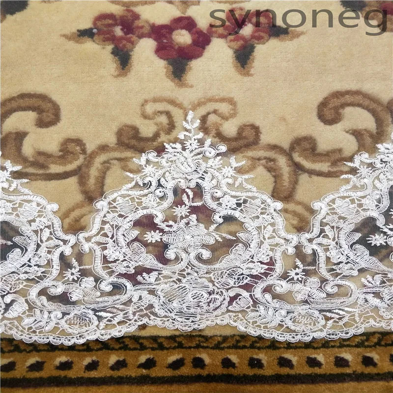 Real Photo 3m One Layer Wedding Veil With Comb White Lace Edge Bridal Veils 5m Ivory Cathedral Wedding Veil