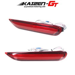 Red / Smoked Lens Red LED Rear Bumper Reflector Brake Tail Lights w/ Sequential Turn Signal For Infiniti Nissan Rear Fog Lights