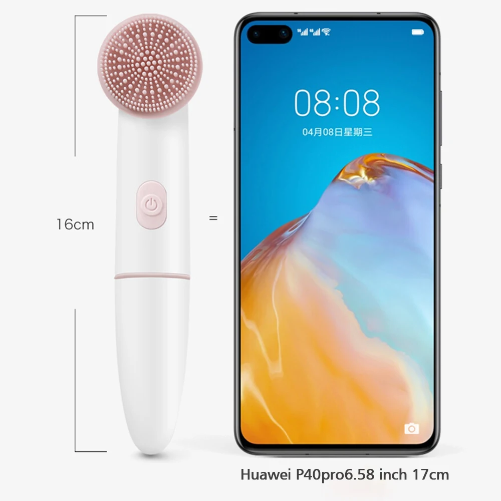 Vibrating Facial Cleanser Brush Battery Powered Waterproof Electric Face Cleaning Brush 2 Speed Face Deep Washing Massaging