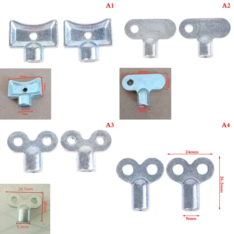Llave cuadrada de latón para radiador, llave de purga de fontanería, válvula de escape sólida para grifo de agua, herramienta de válvula de aire, núcleo de agujero, 2 uds.
