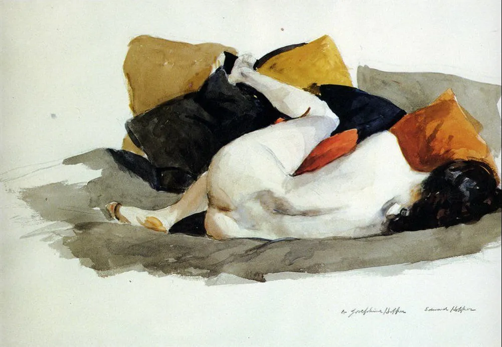 

100% handmade Oil Painting reproduction on linen canvas,Reclining Nude 1924-1927 by Edward Hopper,High Quality