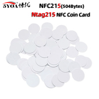 50/10/50pcs NFC Ntag215 Ntag213 216 213 Coin TAG Key 13.56MHz 215 Card Label RFID Ultralight Labels 25 mm diameter Round