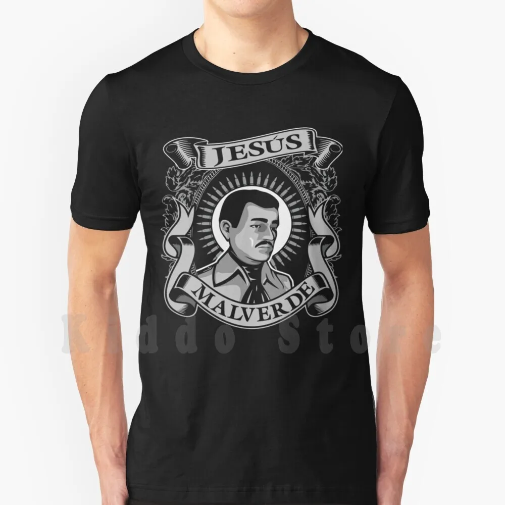 Jesus Malverde Mexican Hero Angel Of The Poor T Shirt Print For Men Cotton New Cool Tee Jesus Malverde Mexican Hero Angel Idea