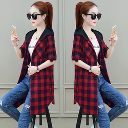 Plaid High Quality Women Shirts Spring and Autumn Female Long Blouse New Loose Bf Harajuku Style Shirts Jacket Wild Tops