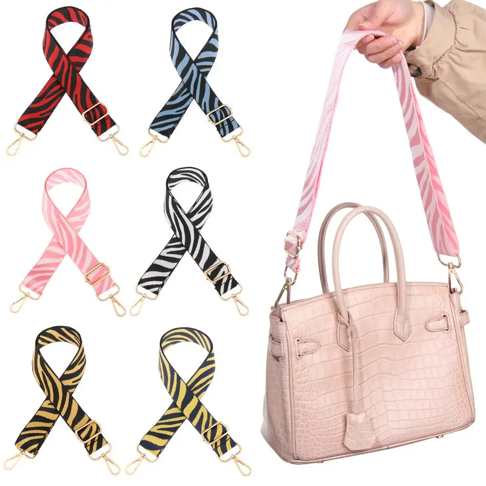 Hot New Zebra Pattern Bag Strap Women Handbag Belt Wide Shoulder Bag Strap Replacement Adjustable Nylon Bag Accessories