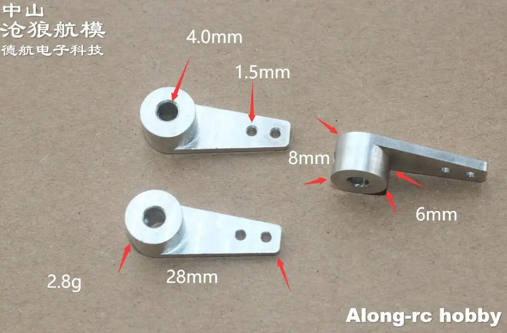 Bras de gouvernail en métal en aluminium pour train d'atterrissage avant en antarctique, pièce de modèle d'avion RC, bricolage, 3.0 ou 4.0, 3 pièces