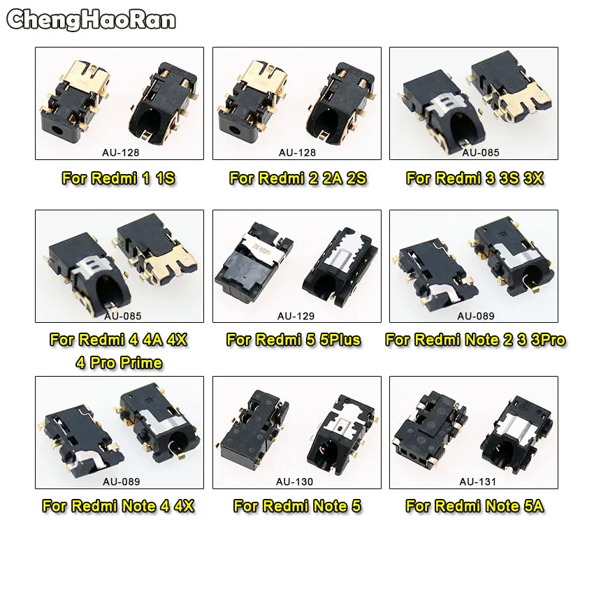 ChengHaoRan 2pcs Earphone Headphone Audio Jack Flex Cable For Xiaomi Redmi 1 1S 2 2A 3 3S 3X 4 4X 5 Plus Note 1 2 3 Pro 4 5 5A