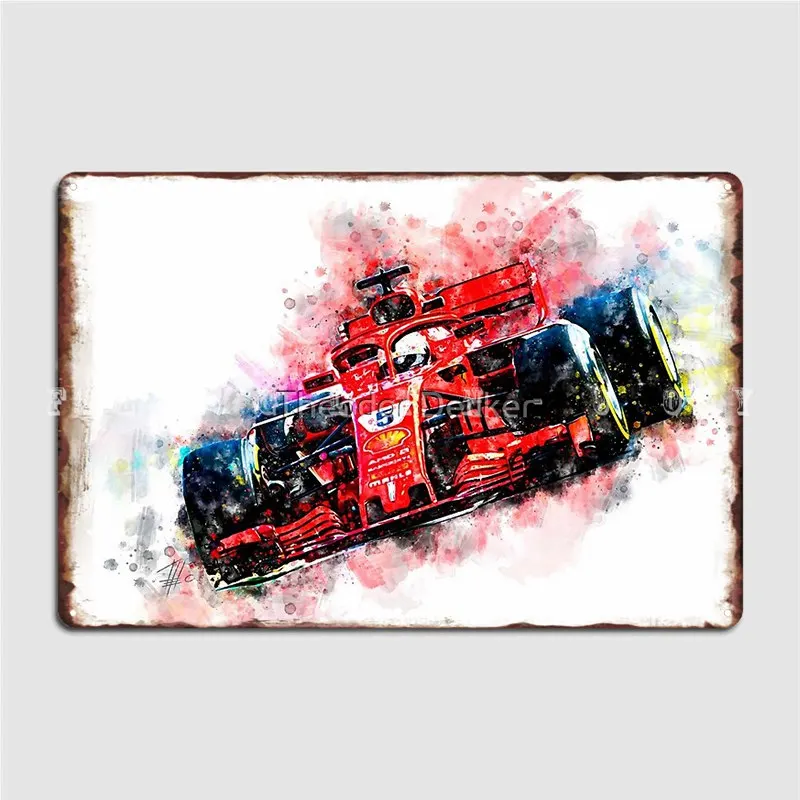 Sebastian Vettel 2018 Metal Plaque Poster Club Club Bar Funny Wall Decor Tin Sign Posters