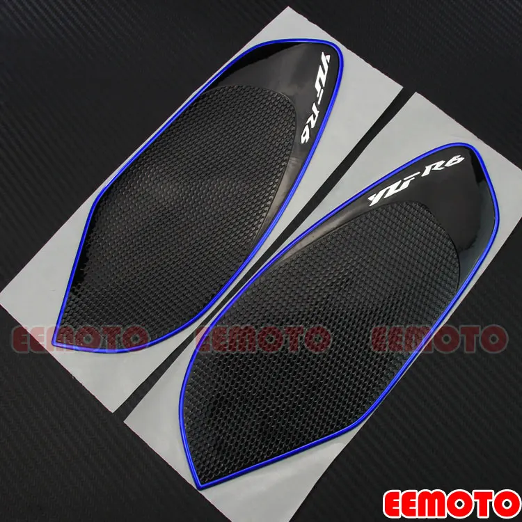 3D Moto Précieux Pad Protecteur Décoration Autocollants Décalcomanies Gaz Carburant Genou Grip Traction Côté pour YZF-R6 YZFfemale 2008-2014