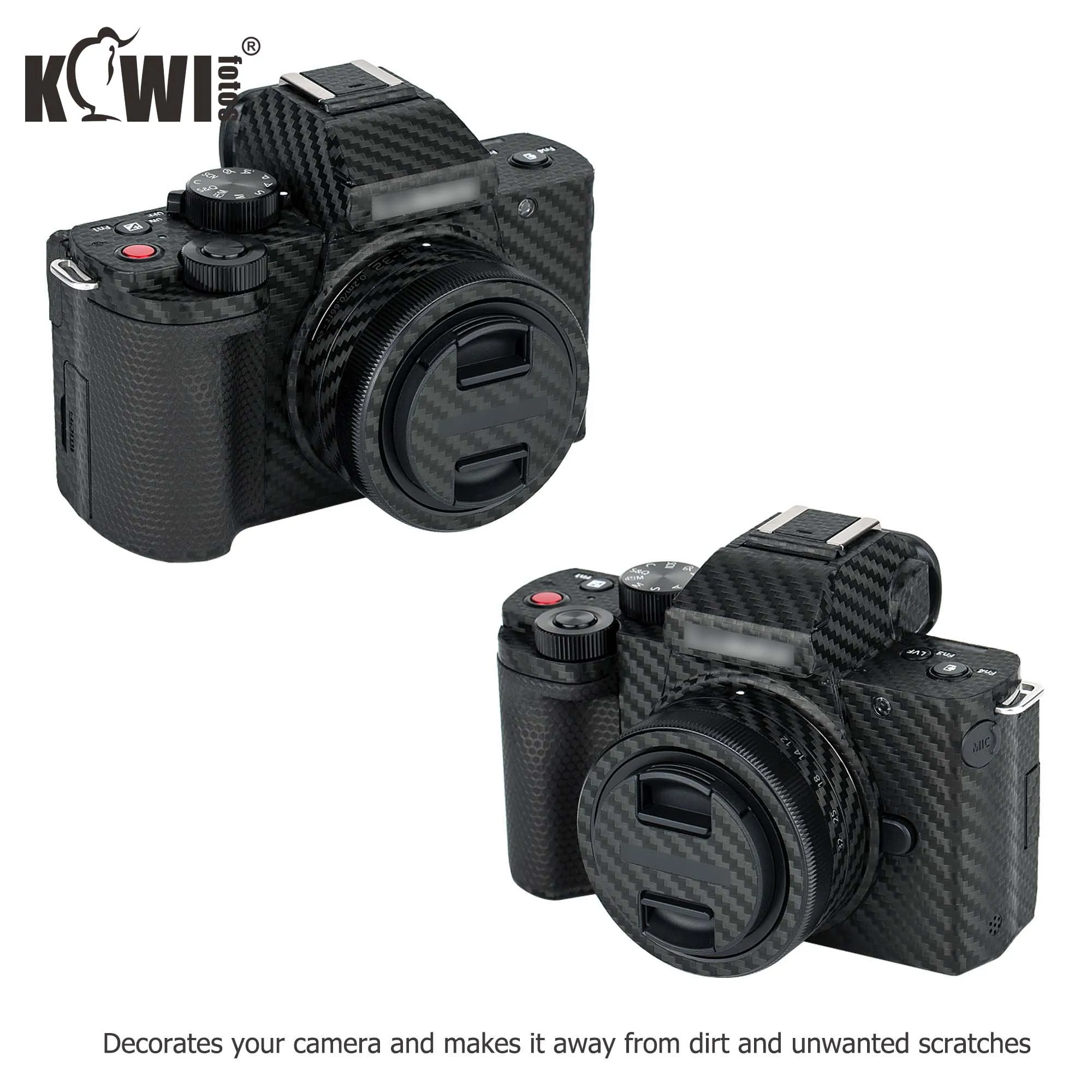 Наклейка на корпус камеры Kiwi с защитой от царапин, защитная пленка, комплект для Panasonic DC-G100/G110, Черная защитная пленка из углеродного волокна