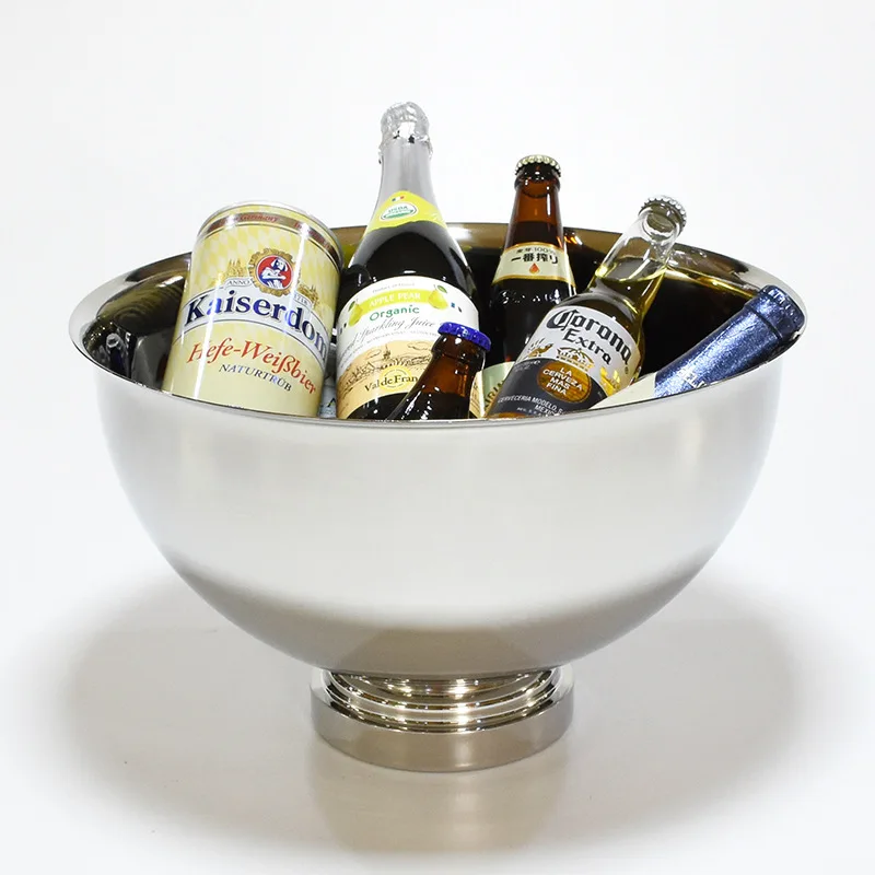 304 Stainless Steel Deer Head Ear Champagne Bowl Beer Bucket Keg Double Wall Food Grade Red Wine Beer Cooler Ice Bucket Bar