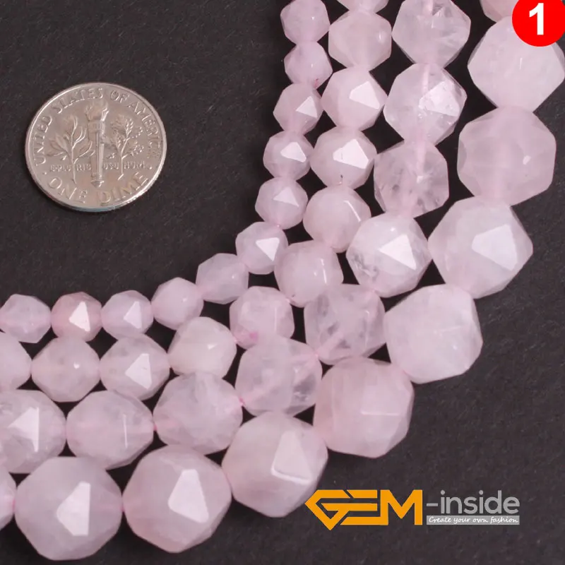 Faceted Natural Pink Rose Quartzs Beads Natural Stone Beads DIY Loose Beads For Jewelry Making Strand 15 Inches Wholesale !