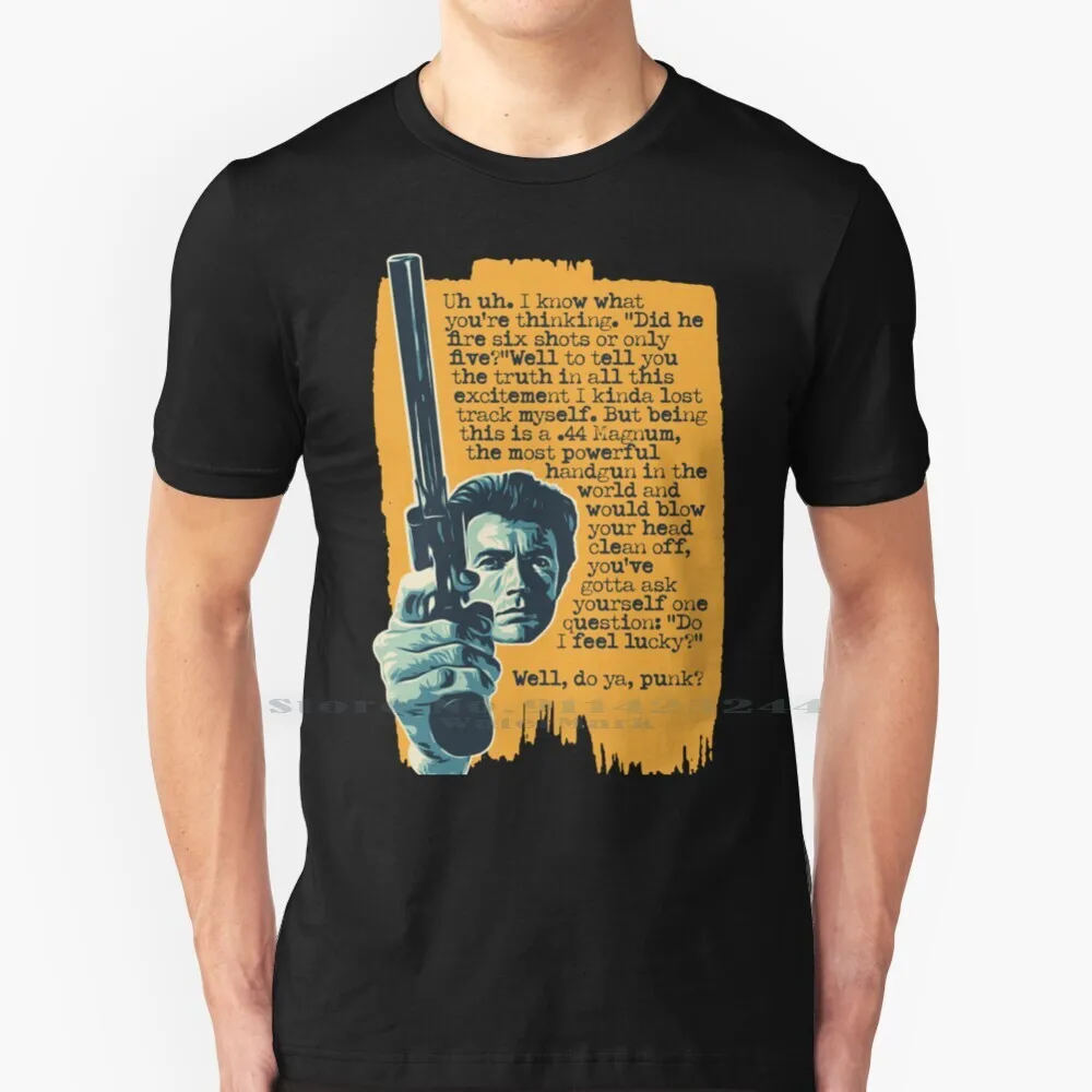 Dirty Harry – Well , Do Ya , Punk ? – Movie Quote Original Design T Shirt Cotton 6XL Dirty Harry Feeling Lucky Go Ahead Make My